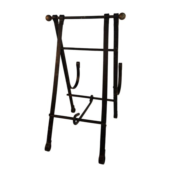 Black Wrought Iron Stand Adjustable Display Easel Holder Rustic Vintage Style - Picture 5 of 15